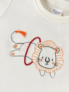 Popees Baby Boys Cotton T-Shirt with Lion Embroidery & Snap Button| 3-36 Months
