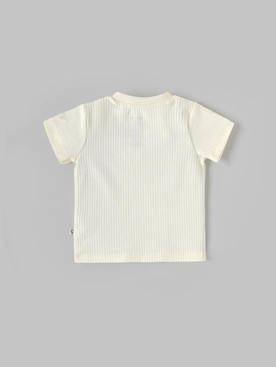 Popees Baby Boys Rib Knit Cotton T-Shirt with Snap Button| 3–36 Months