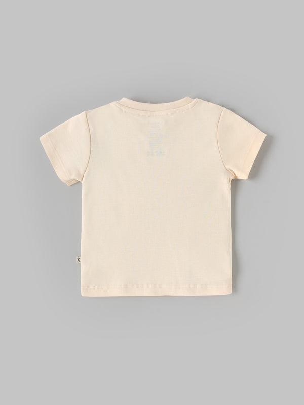 Popees Baby Boys Printed Half Sleeve T Shirt with Shoulder Snap Button Soft Cotton Casual Wear| 3M to 36M