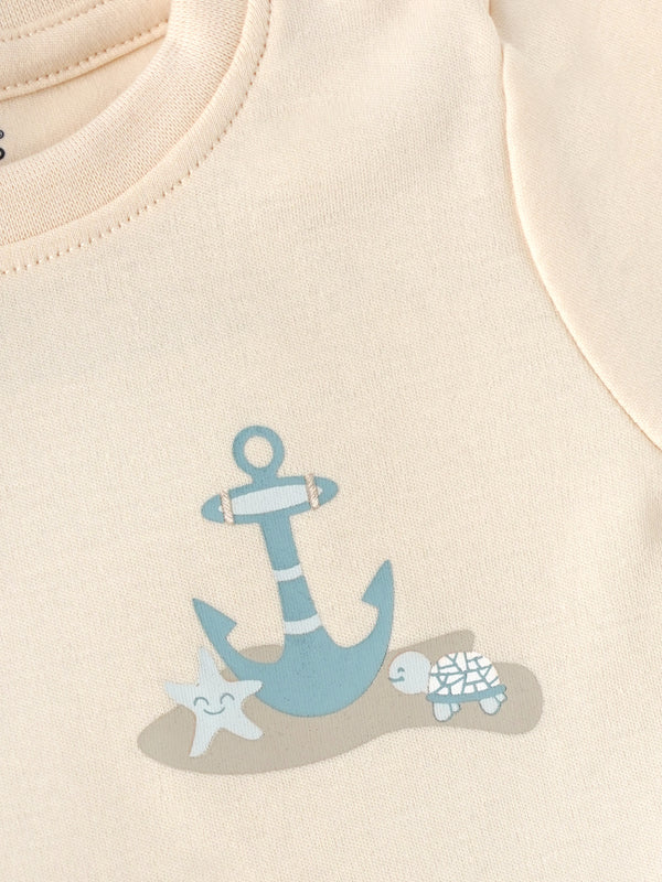 Popees Baby Boys Printed Half Sleeve T Shirt with Shoulder Snap Button Soft Cotton Casual Wear| 3M to 36M