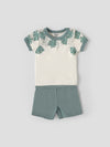 Popees Baby Boys Cotton T-Shirt & Shorts Set Leaf Print| 3–36 Months
