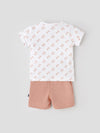 Popees Baby T-Shirt & Shorts Set Soft Cotton with All-Over Print  Breathable & Comfy Summer Wear(3-24 Months)for Baby Boys