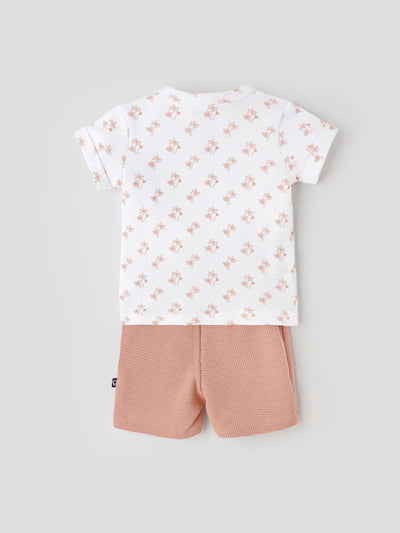 Popees Baby T-Shirt & Shorts Set Soft Cotton with All-Over PrintBreathable & Comfy Summer Wear(3-24 Months)for Baby Boys