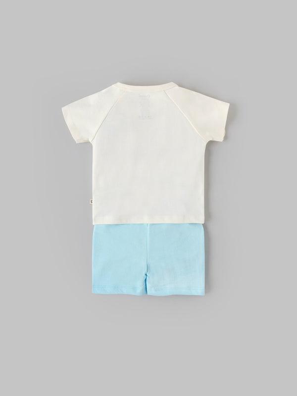 Popees Stylish Lightweight Summer Wear Printed T-Shirt and Shorts Set(3–24 Months)for Baby Boys