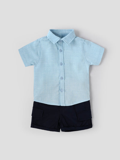 Popees Baby Boys Shirt & Cargo Shorts Set| 3 Months – 18 Months