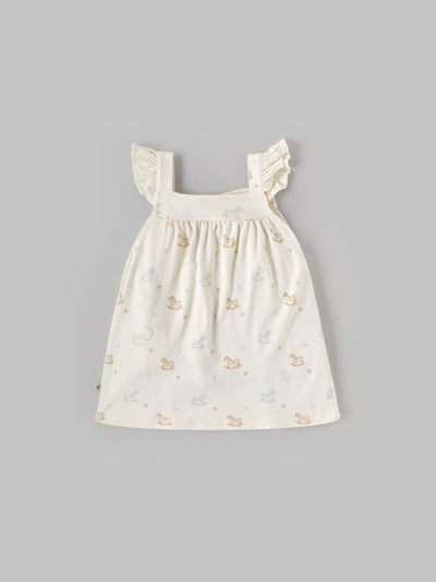Popees Girls Sleeveless Front Open Dress (3-24 Months) Made of Organic Bamboo Cotton Fabric
