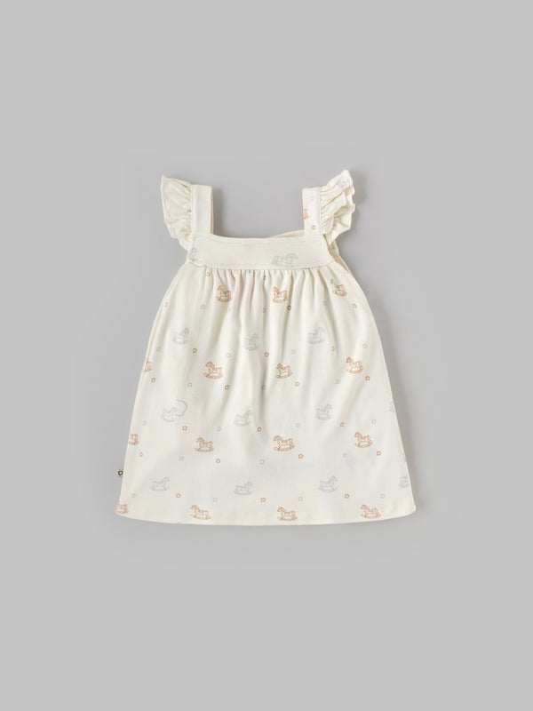 Popees Girls Sleeveless Front Open Dress (3-24 Months) Made of Organic Bamboo Cotton Fabric