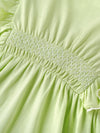 Popees Baby Girls Ruffle Sleeve Cotton Dress| Light Green| 6 - 24 Months