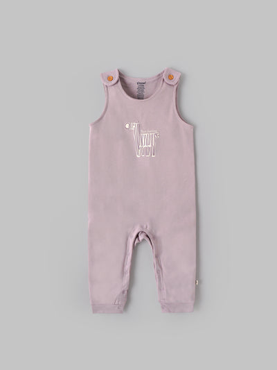 Popees Baby Girls Lavender Dungaree Set with Inner T-Shirt |Cotton Outfit (3M–24M)