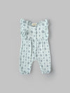 Popees Baby Girls Mint Green Floral Print Cotton Muslin Jumpsuit| 3–24 Months