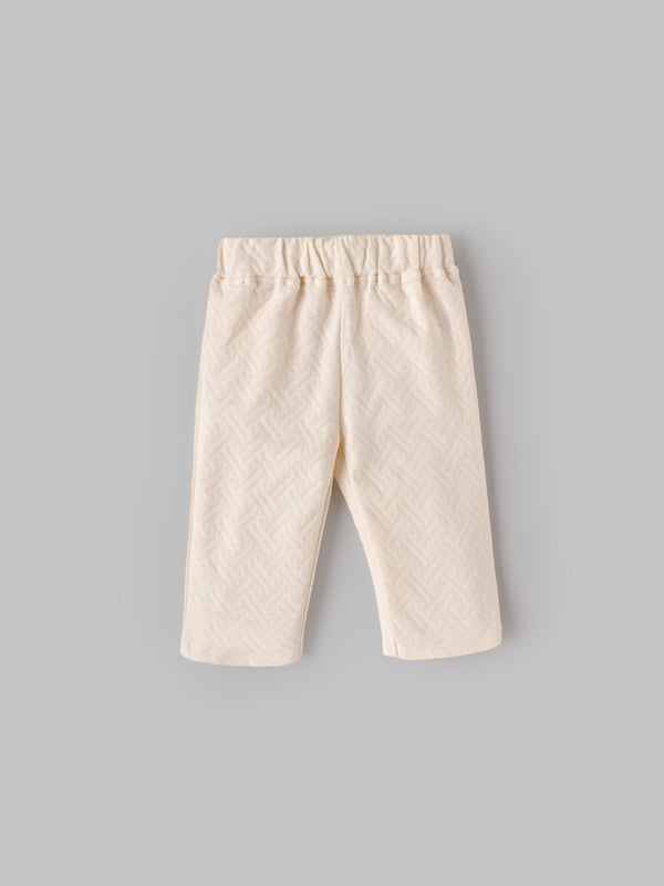 Popees Baby Girls Short Sleeve Cotton Co-ord Set| Cream| 3-24 Months