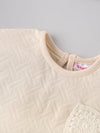 Popees Baby Girls Short Sleeve Cotton Co-ord Set| Cream| 3-24 Months