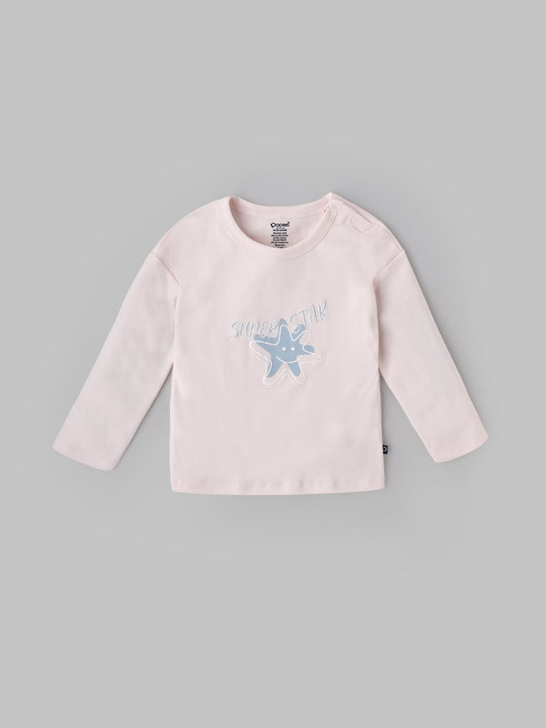Popees Baby Girls Full Sleeve T-Shirt & Shorts Set| Pink & Blue| 3-24 Months