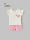 Popees Girls Half-Sleeve Shoulder Open Co-ord Set (3-24 Months) Made of Organic Bamboo Cotton Fabric