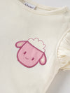 Popees Girls Half-Sleeve Shoulder Open Co-ord Set (3-24 Months) Made of Organic Bamboo Cotton Fabric