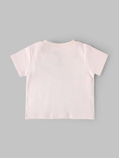 Popees Baby Girls Light Peach Pink T-Shirt | Daily Wear Cotton (3 M to 24 M)