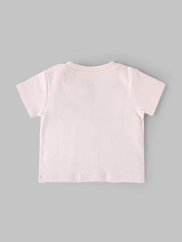 Popees Baby Girls Light Peach Pink T-Shirt | Daily Wear Cotton (3 M to 24 M)