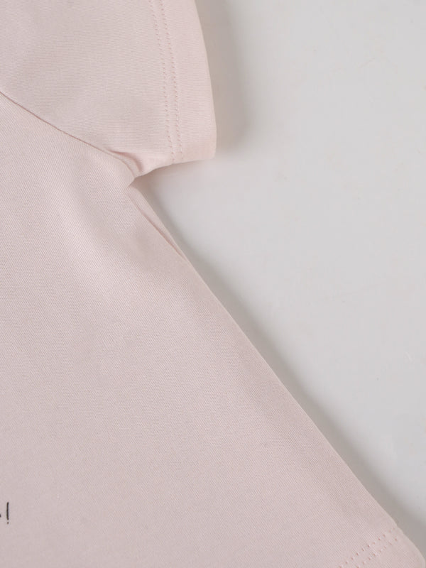 Popees Baby Girls Light Peach Pink T-Shirt | Daily Wear Cotton (3 M to 24 M)