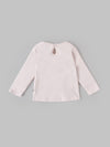 Popees Baby Girls Floral Long Sleeve Cotton Top with 3D Applique| 3M–24M