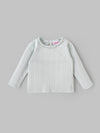 Popees Baby Girls Cotton Knit Top |Pointelle Full Sleeve with Back Button (3M–24M)