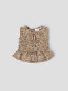 Popees Baby Girls Leopard Print Sleeveless Peplum Top| 3 Months–36 Months