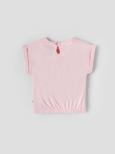 Popees Baby Girls Cap Sleeves Cotton Top| Pink| 3-24 Months