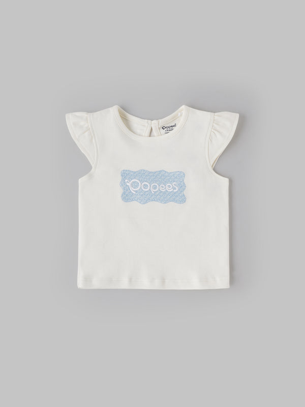 Popees Short Sleeve Back Open Top (3–36 Months) for Baby Girls