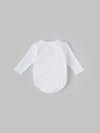 Popees Baby Full Sleeve Cotton Bodysuit| White| Tiny Baby, Newborn to 6 Months