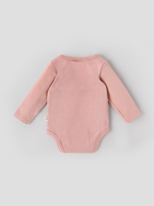 Popees Baby Boys Cotton Full Sleeve Bodysuit| Peach| Tiny Baby, Newborn To 6 Months