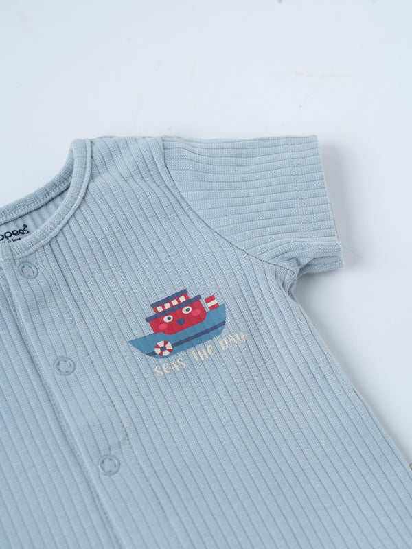 Popees Baby Boys Cotton T Shirt| Light Blue| Tiny Baby, Newborn -9 Months