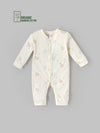 Popees Boys Full-Sleeve Front Open Romper (0-6 Months) Made of Organic Bamboo Cotton Fabric