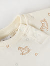 Popees Boys Half-Sleeve Front Open Romper (0-6 Months) Made of Organic Bamboo Cotton Fabric
