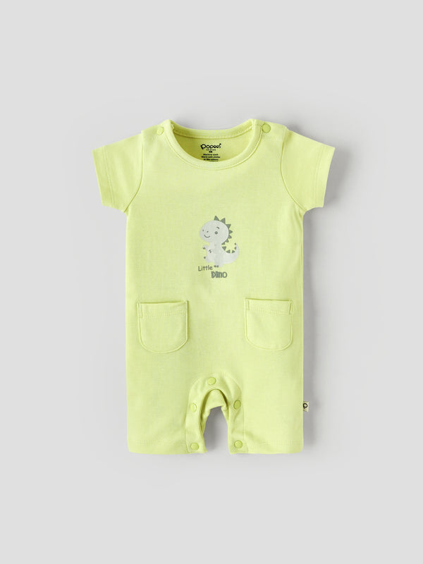 Popees Everyday Half Sleeve Chest Printed Romper(0-6 Months)for Baby Boys