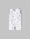 Popees Baby Boys Sleeveless Bear Print Romper| Tiny, 0–6 Months