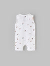 Popees Baby Boys Sleeveless Bear Print Romper| Tiny, 0–6 Months