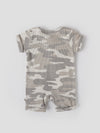 Popees Baby Camouflage Romper Set|Soft Waffle Cotton 3-Piece Outfit with Cap & Mittens |Newborn–9 Months