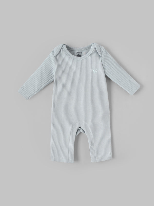 Popees Baby Boys Ribbed Cotton Full Sleeve Romper with Snap Closure| Tiny Baby, Newborn-6 Months