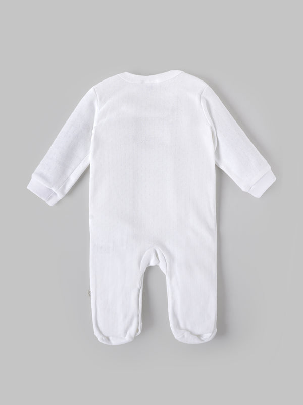 Popees Baby Boys Cotton Sleepsuit with Elephant Embroidery|Full Sleeve Footed Sleepsuit, Soft Newborn Sleepsuit |Newborn–9 Months