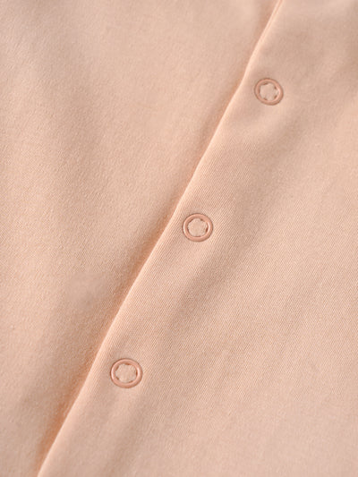 Popees Peach Baby Sleepsuit with Sun Embroidery | Tiny Baby, Newborn to 6 M
