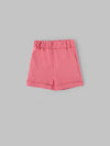 Popees Baby Girls Cotton T Shirt and Shorts Set| White & Pink| Newborn - 9 Months