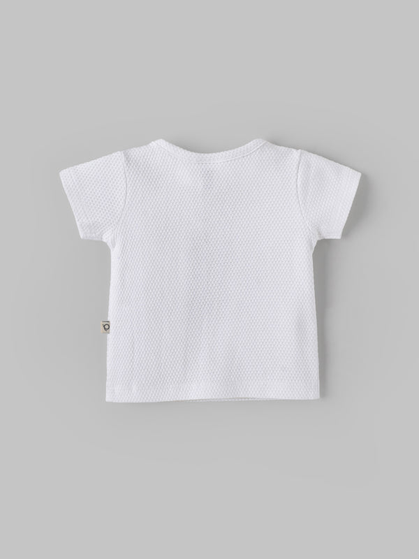Popees Baby Boys White “Little Sprout” T-Shirt| Newborn to 9 Months