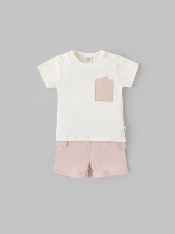 Popees Breathable & Comfy Summer Wear Baby T-Shirt & Shorts Set (0-9 Months)for Baby Boys