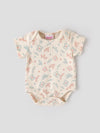 Popees Baby Floral Print Cotton Bodysuit |Soft Short Sleeve Onesie for Tiny Baby, Newborn to 6 Months