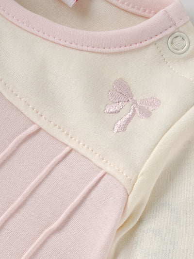 Popees Baby Girls Pink Cotton Romper| Tiny Baby, Newborn to 6 Months