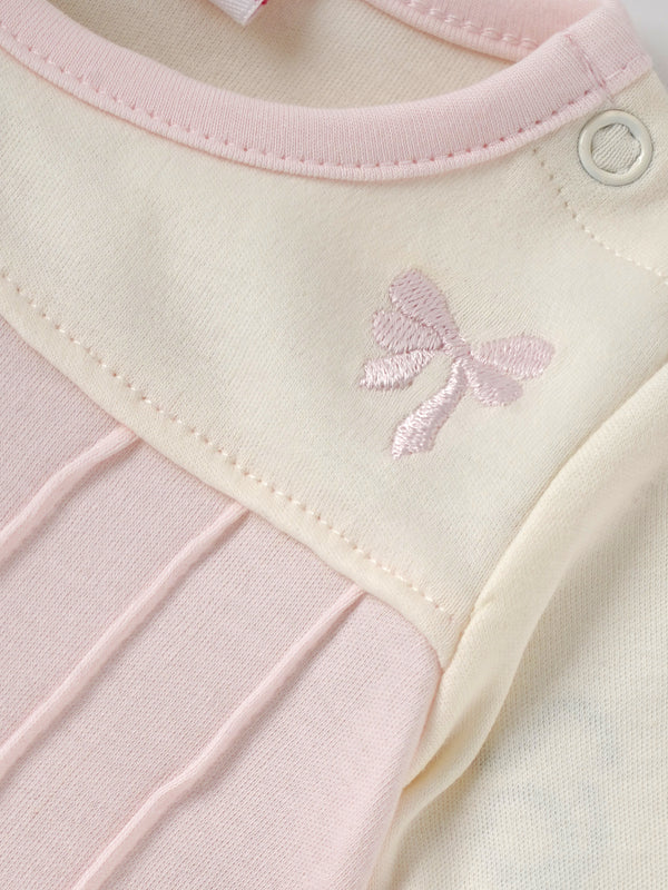 Popees Baby Girls Pink Cotton Romper| Tiny Baby, Newborn to 6 Months