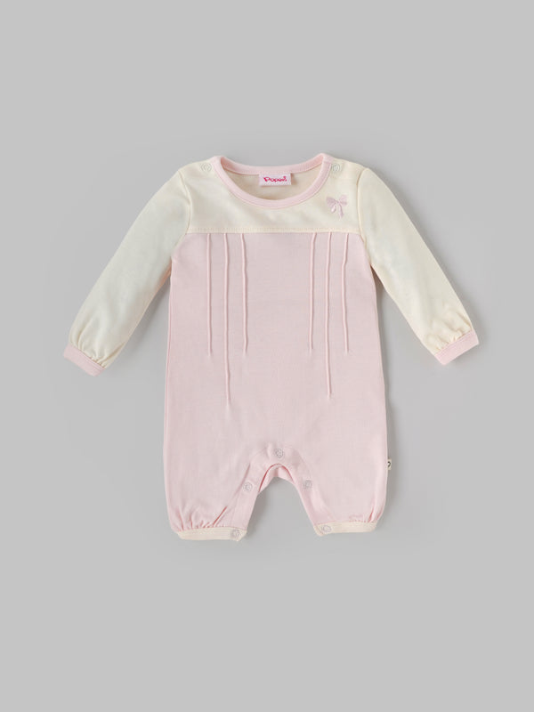 Popees Baby Girls Pink Cotton Romper| Tiny Baby, Newborn to 6 Months