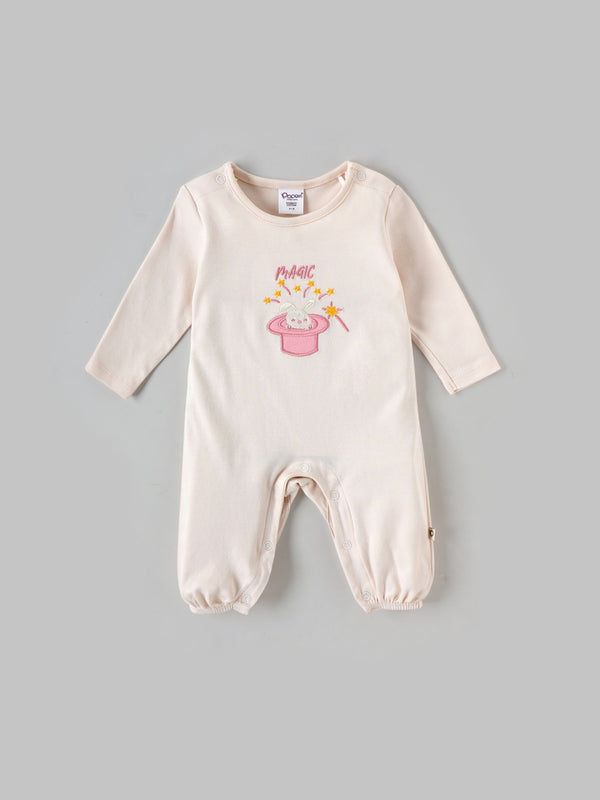 Popees Boys Half-Sleeve Front Open Chest Print Romper (0-6 Months) Made of Organic Bamboo Cotton Fabric