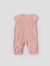 Popees Dusty Peach Baby Girls Romper with Floral Patch | Tiny Baby, Newborn to 6 M