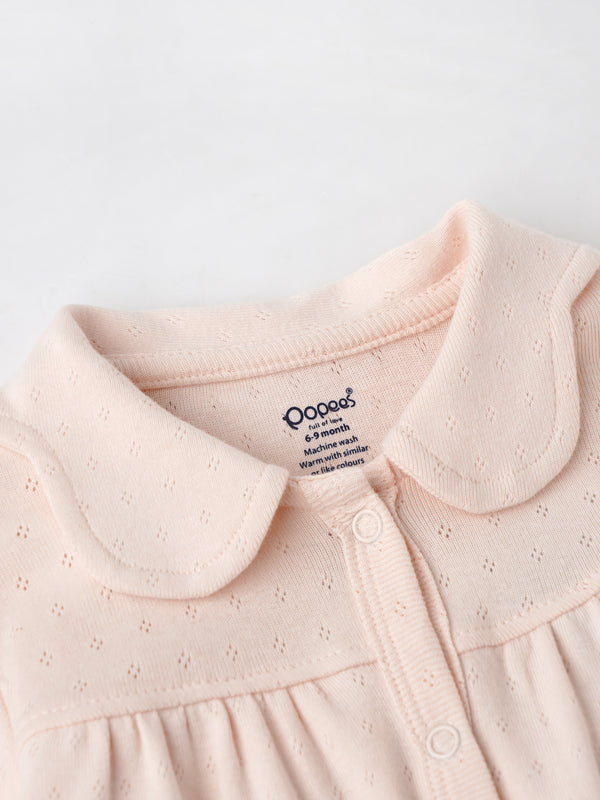 Popees Full-Sleeve Front Open Sleepsuit (0–9 Months) for Newborn Girls