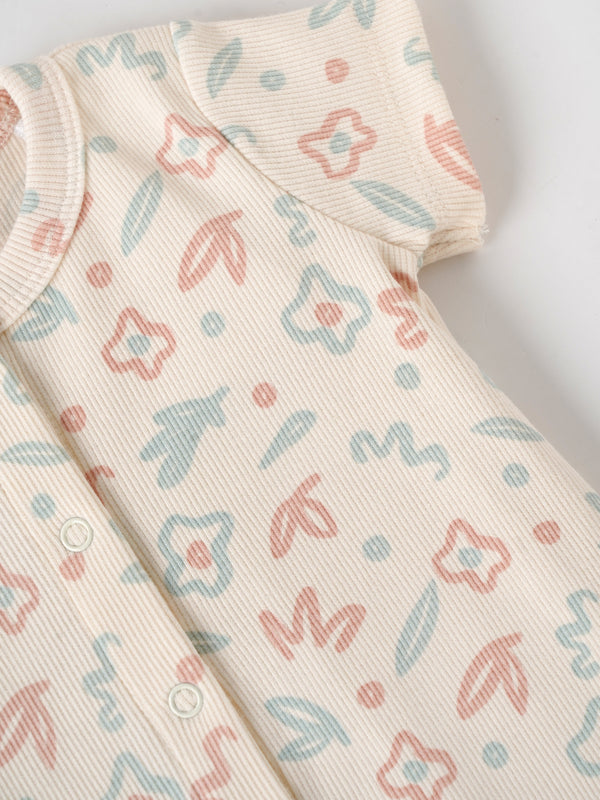 Popees Baby Girls Printed Cotton Romper |Tiny Baby, Newborn to 6 Months